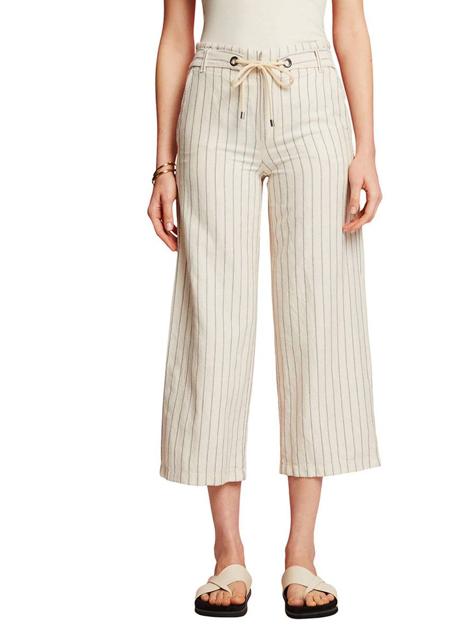 Imagen - Pantalón culotte en tejido de lino a rayas