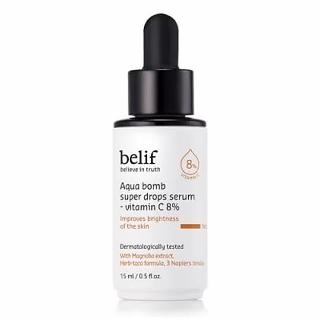 Serum aqua bomb super drops serum con vitamina C 8% de Belif.