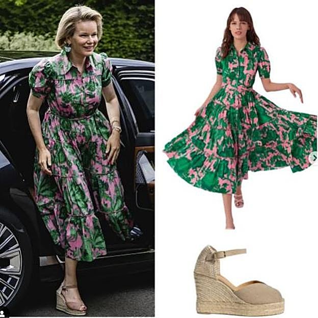 El look de Matilde de Bélgica con vestido y alpargatas.