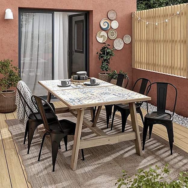 Mesa de jardín extensible de acacia NATERIAL Soho