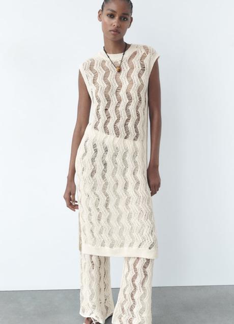 Imagen - Túnica y pantalón de punto escalera de Zara. Foto: Zara.