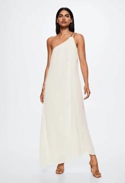 Imagen secundaria 2 - Vestido asimétrico en blanco de Mango Outlet.