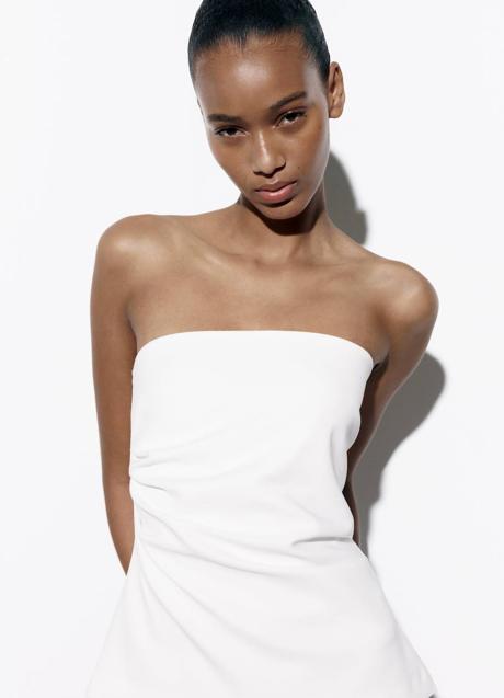 Imagen - Top palabra de honor minimalista en blanco