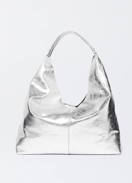 Imagen - Bolso grande tipo shopper en efecto metalizado plata