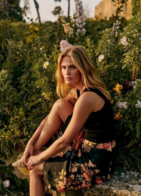 Imagen - Falda midi lencera con floral print