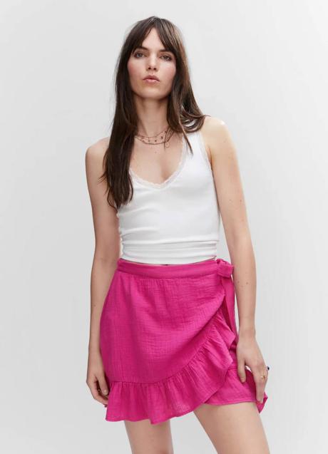 Imagen - Minifalda de volantes rosa fucsia