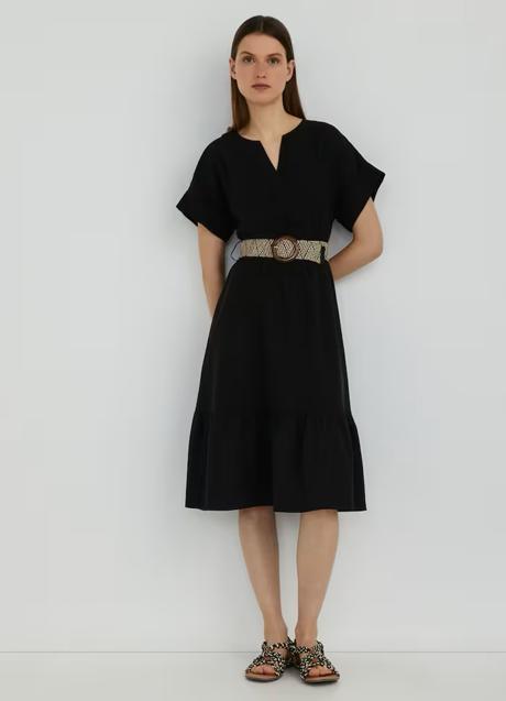 Imagen - Vestido midi con cinturón natural de Woman El Corte Inglés. Foto: El Corte Inglés.