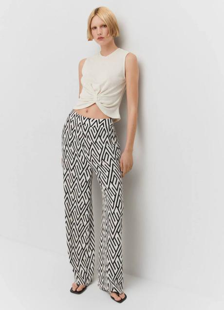 Imagen - Pantalón con print geométrico bicolor