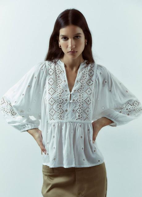 Imagen - Camisa blanca con detalles perforados