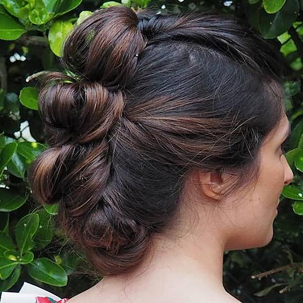 Moño para boda de invitada estilo burbuja