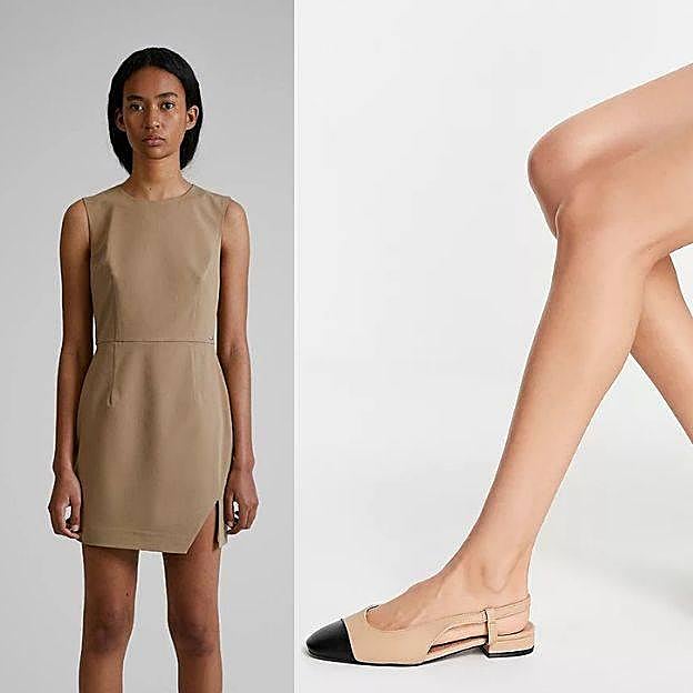 Vestido de El Corte Inglés y zapatos de Asos