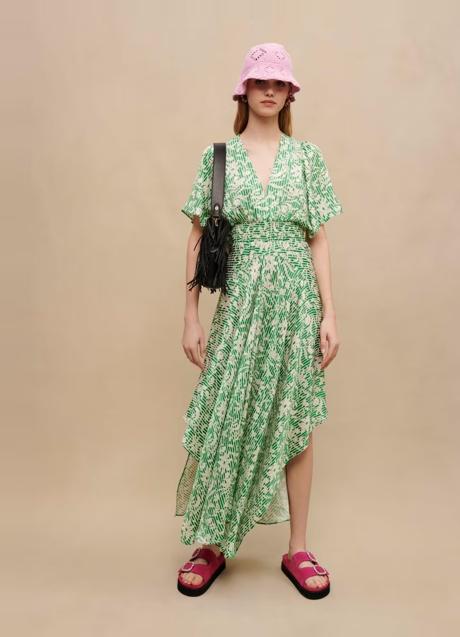 Imagen - Vestido largo asimétrico estampado floral de Maje