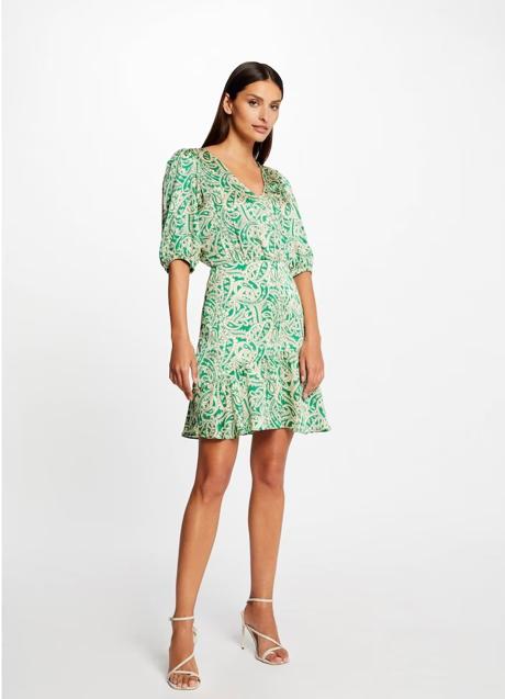 Imagen - Vestido de satén estampado con volantes de Morgan