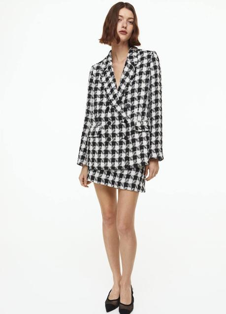 Imagen - Traje de chaqueta con falda en estampado pata de gallo