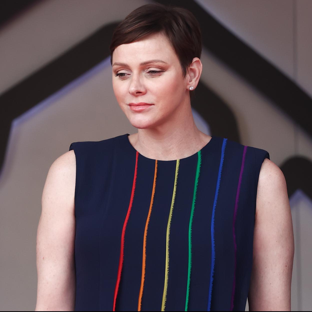 Charlène de Mónaco con gesto triste en una de sus últimas apariciones, 