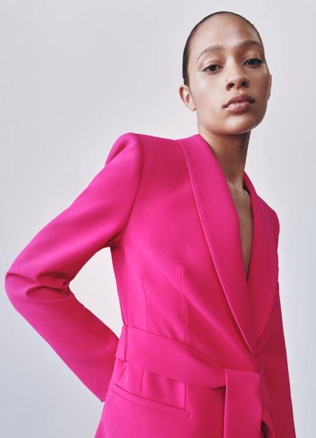 Imagen - Blazer color rosa fucsia con cinturón