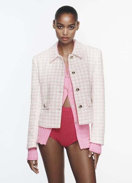 Imagen - Chaqueta con estampado a cuadros rosa