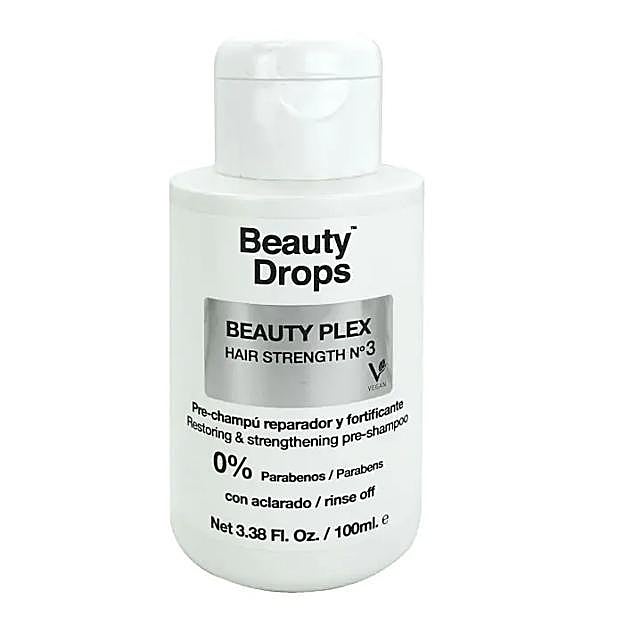 Pre-champú Reparador y Fortificante Beauty Plex Hair Strength 3. de Beauty Drops (5,95 euros)