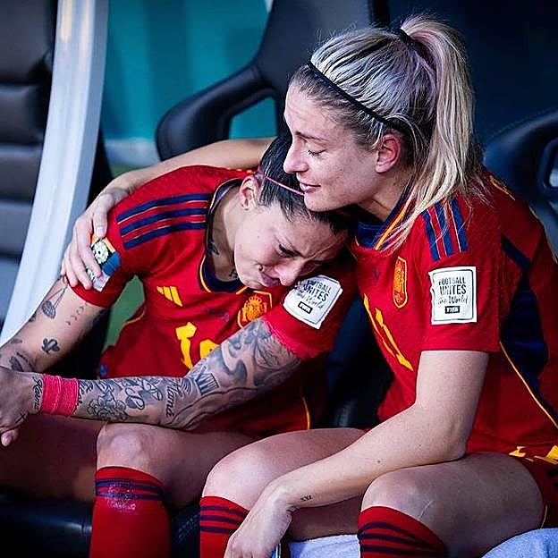 Jennifer Hermoso y Alexia Putellas en un momento del Mundial de Australia. 