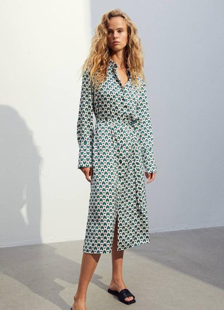 Imagen - Vestido camisero midi estampado