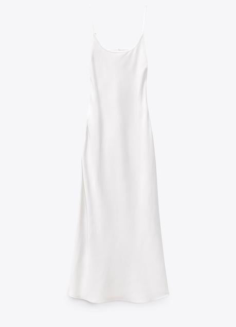Imagen - Vestido lencero en blanco de Zara. Foto: Zara.