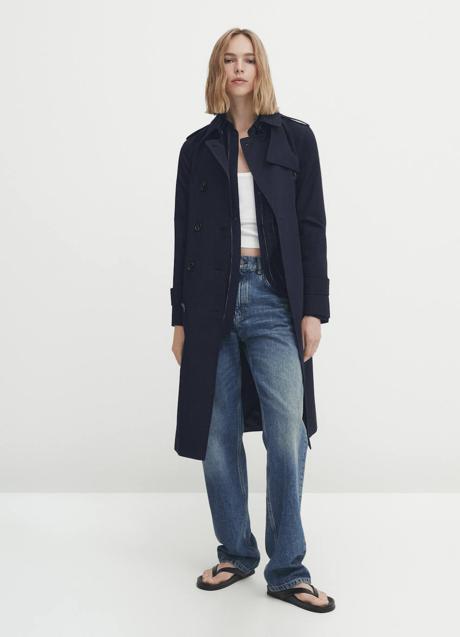 Imagen - gabardina de algodón azul marino