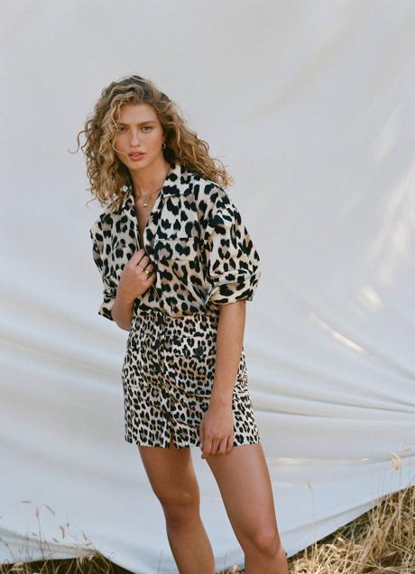 Imagen - Falda corta con estampado de leopardo