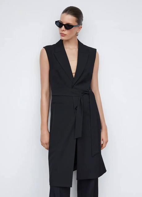 Imagen - Chaleco largo de vestir con cinturón