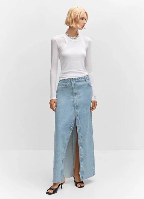 Imagen - Falda vaquera midi asimétrica