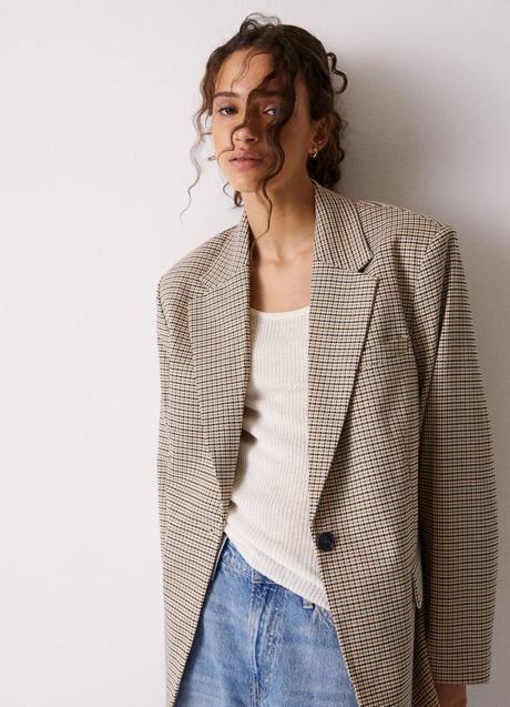 Imagen - Americana con estampado a cuadros oversize