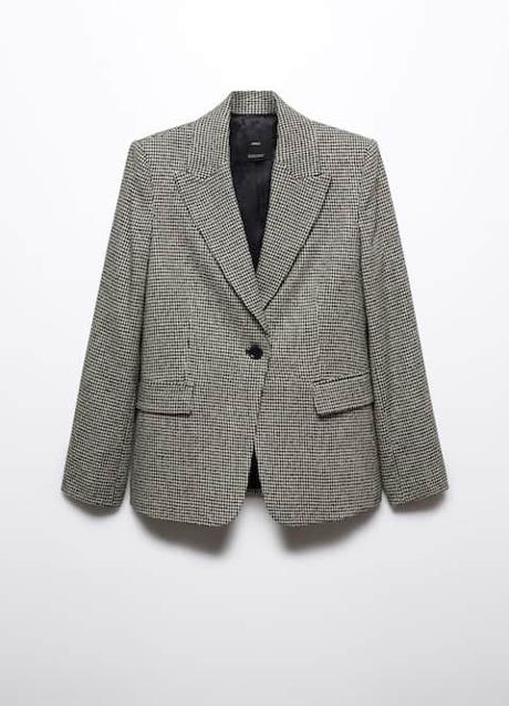 Imagen - Americana con estampado de pata de gallo de Mango (59,99 euros)