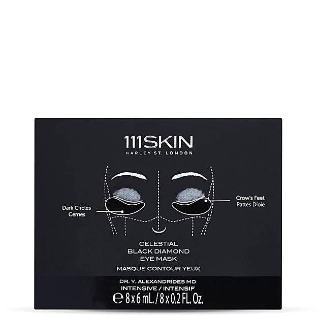 111 SKIN Máscara de ojos de diamante negro celestial.