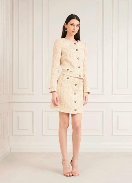 Imagen - Traje de tweed blanco de Marciano by Guess, americana 168 euros y falda 84 euros.