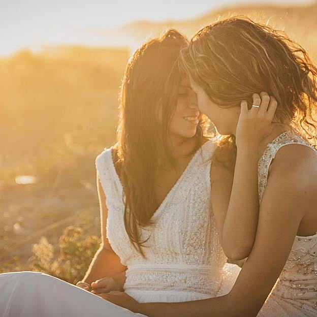 Una imagen del enlace de Amanda Gutiérrez y Carla Torner. 