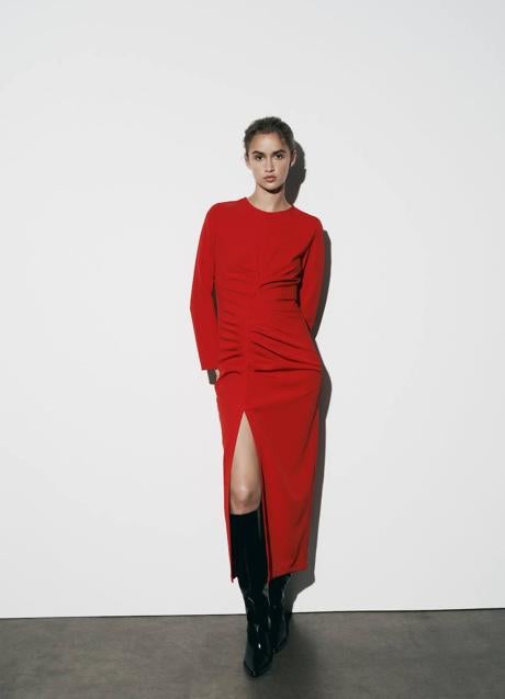 Imagen - vestido color rojo midi