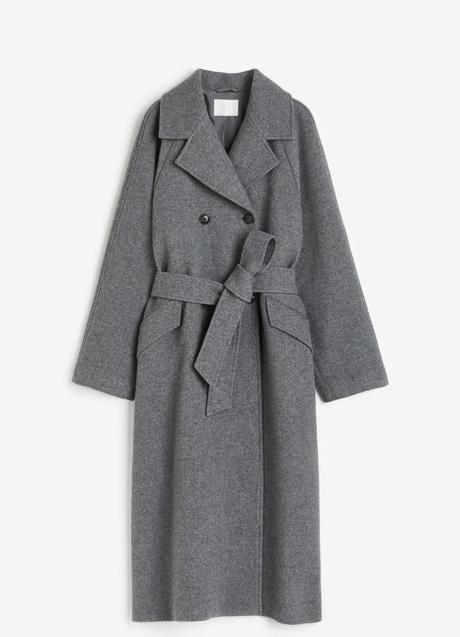 Imagen - Abrigo gris con cinturón de H&M (79,95 euros)