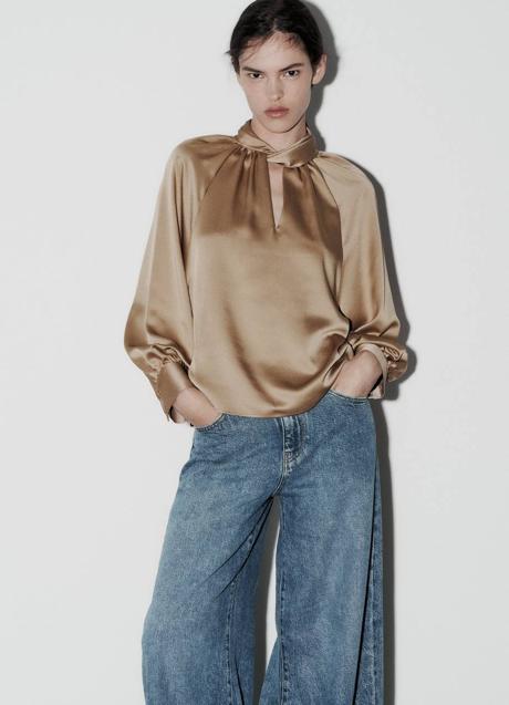 Imagen - Blusa con manga abullonada satinada