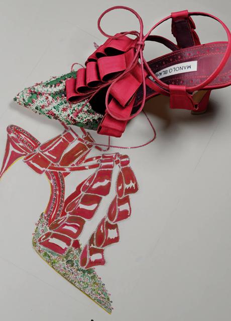 Imagen - Salón de Manolo Blahnik, con boceto de diseño.