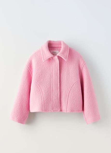 Imagen - Sobrecamisa de rizo en color rosado de Zara Kids (29,95 euros).