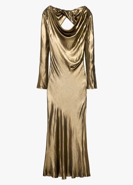 Imagen - Vestido metalizado en dorado de Zara Studio. Foto: Zara.