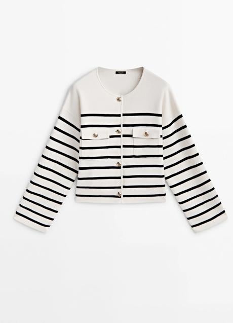 Imagen - Cárdigan de punto con dos bolsillos en la parte del pecho de Massimo Dutti. Foto: Massimo Dutti