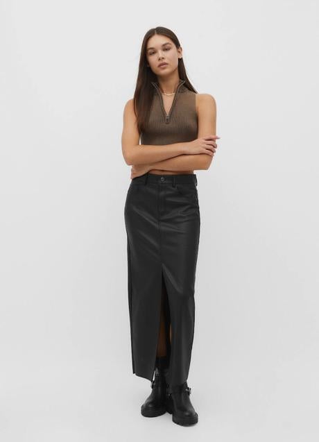 Imagen - Falda de cuero con abertura