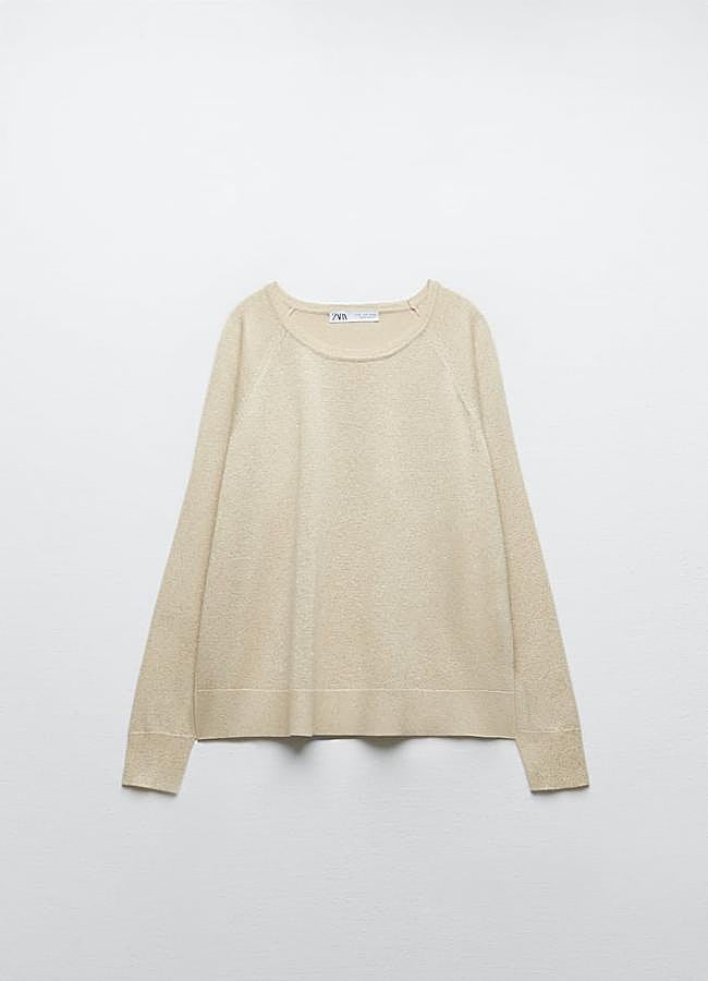 Imagen - Jersey de punto fino en color crudo de Zara. Foto: Zara.