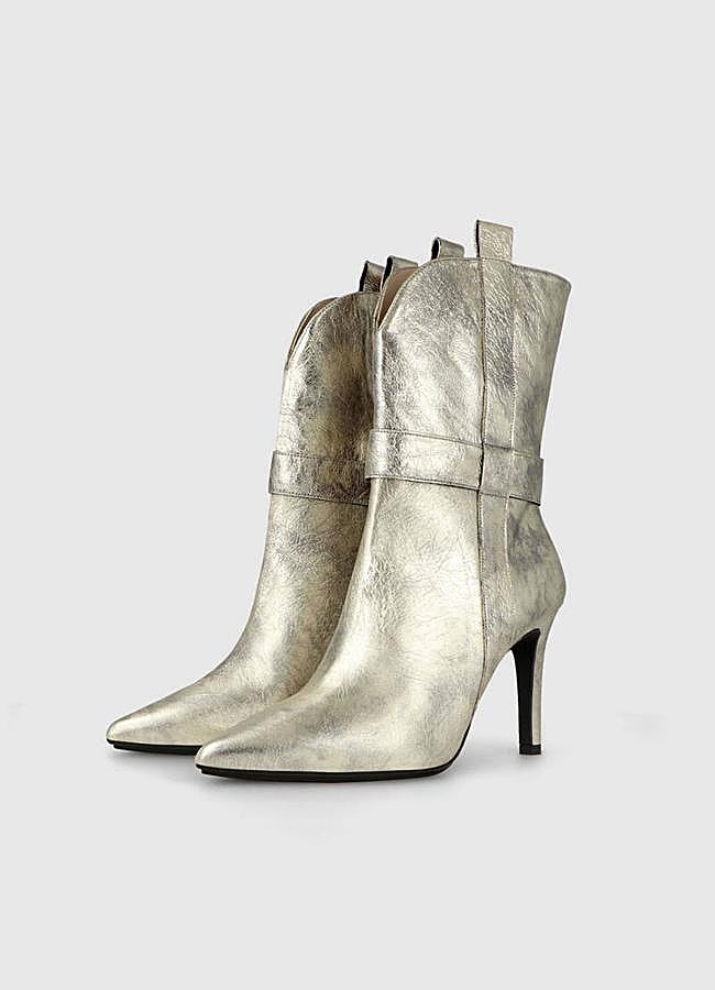 Imagen - Botines dorados de tacón fino