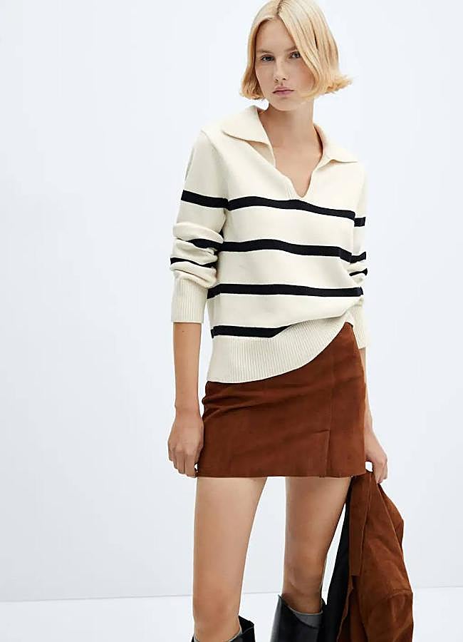 Imagen - Jersey con escote de pico a rayas