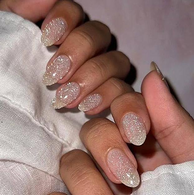 Uñas glitter efecto frosted