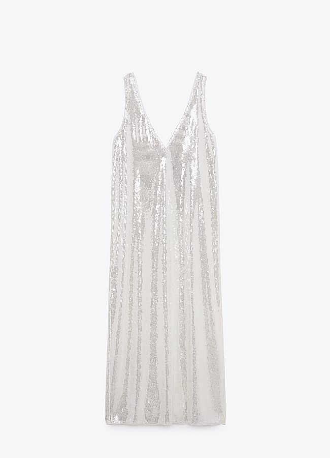 Imagen - Vestido de lentejuelas en blanco. Foto: Zara.