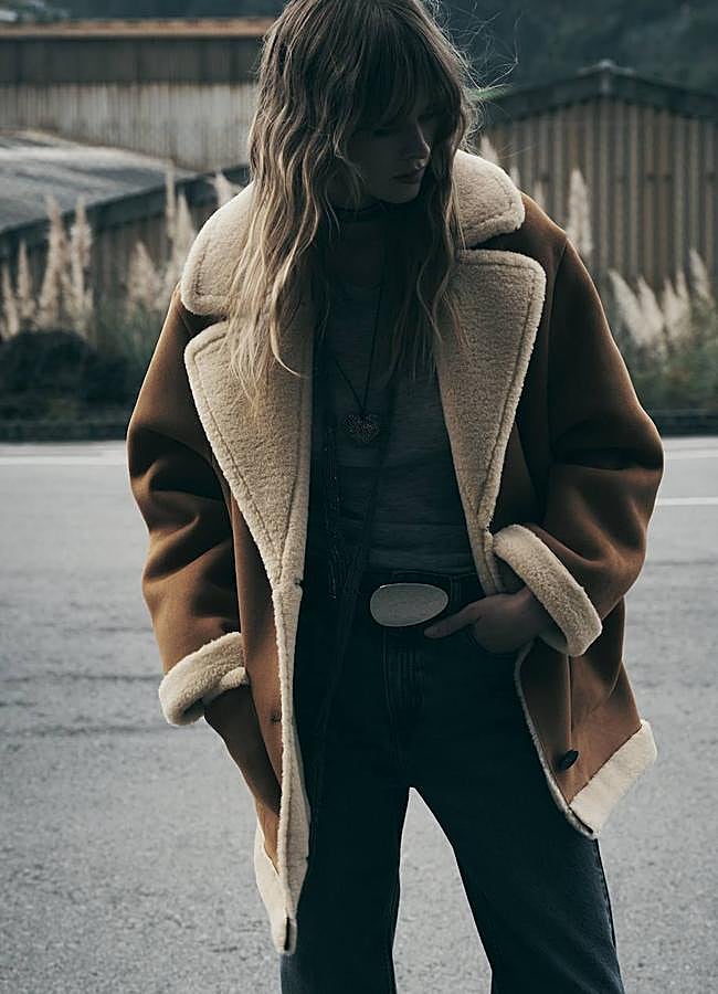 Imagen - Abrigo con forro de borreguillo y solapas