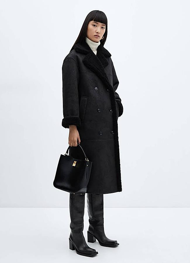 Imagen - Abrigo con forro de borreguillo negro