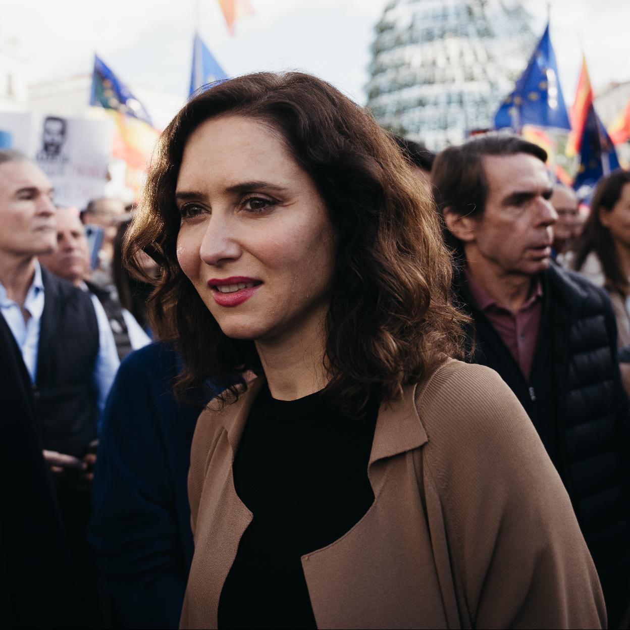 Isabel Díaz Ayuso en la manifestación contra la amnistía celebrada en Madrid.